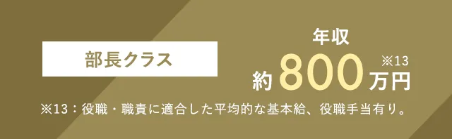 部長クラス 年収約800万円