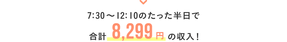 合計8,299円の収入！